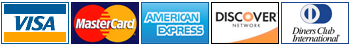 Visa | MasterCard | American Express| Discover | Diners 